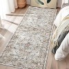 Runner Rug Vintage Floral Hallway Carpet Machine Washable Non-Slip Indoor Long Rug Oriental Medallion Accent Throw Easy Clean - 2 of 4
