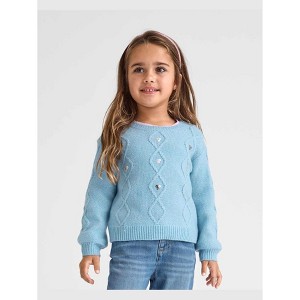 The Children's Place Toddler Girls Long Sleeve Sequin Cable Knit Super Soft Sweater - 1 of 4