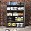 Lyngins Black Heavy-Duty Garage Shelving, 5-Tier Kitchen Storage, Adjustable Metal Storage Shelves, No-Nut Quick Assembly for Home, Kitchen & Office - 2 of 4