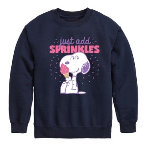 Boys' - Peanuts - Just Add Sprinkles Graphic Long Sleeve Fleece Sweatshirt - 1 of 4