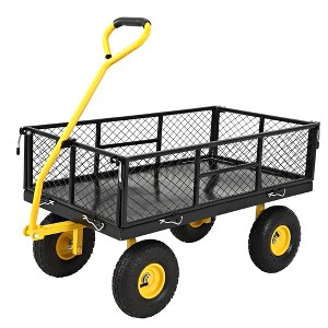 Heavy Duty Steel Garden Wagon Cart, Outdoor Metal Yard Utility Wagon Carts - 1 of 1