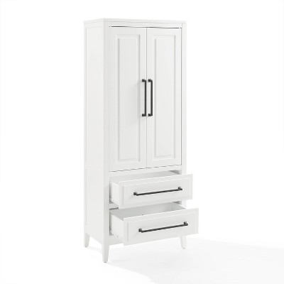 Genevieve Freestanding White Office Storage Cabinet with Adjustable Shelving