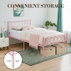 Acekool Twin Metal Platform Bed Frame with Heart-Shaped Headboard & Footboard, 12.2" Under-Bed Storage, Heavy-Duty Metal Slat Support,Black - 4 of 4
