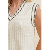 Women's LINE ACCENT SWEATER VEST - Cloud Ten - 4 of 4
