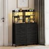 Furnulem Tall Night Stand, 4 Fabric Drawers and 4 Tier Storage Shelf - 3 of 4