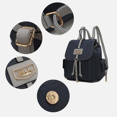 MKF Collection Paula Women's Backpack by Mia K- Baby Blue Navy — фото 5