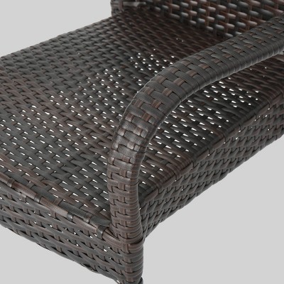 Charleston 3-Piece Brown Wicker Outdoor Stacking Chair Set