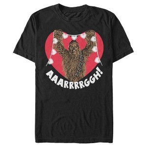 Men's Star Wars Chewie Valentine Heart T-Shirt - 1 of 4