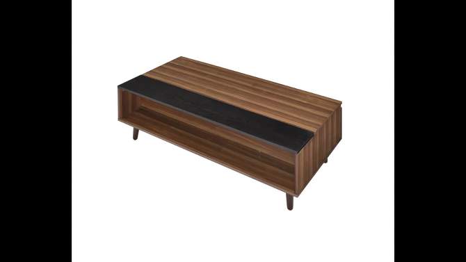Avala Coffee Table with Lift Top Walnut/Black - Acme Furniture, 2 of 8, play video