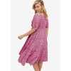 ellos Plus Size Tiered Midi Dress With Surplice Neckline - 3 of 4