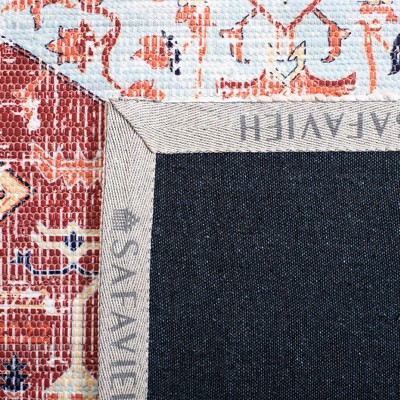 Saffron 6' x 6' Rust and Aqua Hand Loomed Cotton Area Rug
