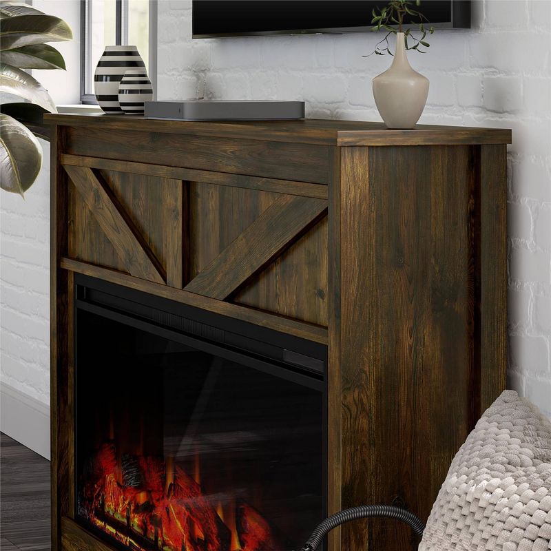 Brookside Wide Modern Farmhouse Mantel with Electric Fireplace - Room & Joy, 4 of 10