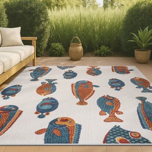 Algarve Modern Fish High-Low Indoor/Outdoor Area Rug - JONATHAN Y - 1 of 4
