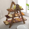 Gibson Home Truss Peak 3 Tier Serving Tray for Party, 18" Acacia Wood Cupcake/Charcuterie/ Dessert Farmhouse Tiered Platters - 2 of 4