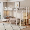 NicBex Twin Over Full Metal Bunk Bed,Versatile Loft Bed with Lateral Storage Ladder and Wardrobe for Bedroom,Black/White - 2 of 4