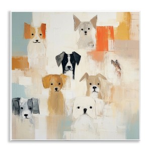 Stupell Industries Modern Dog Collage Wall Plaque Art, 12" x 12" - 1 of 4