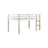 YOOCOZZ Twin Size Rubber Wooden Loft Bed with Ladder and Safety Guardrails - Natural/White - 4 of 4