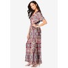 Roaman's Women's Plus Size Wrap Maxi Crinkle Dress - 4 of 4