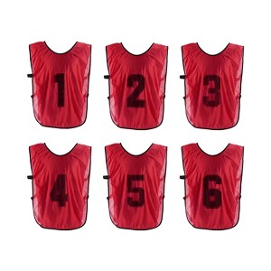 Unique Bargains Team Sports Reversible Numbered Soccer Training Vest 6 Pcs - 1 of 4