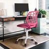 FurnitureR Desk Chair, Adjustable Computer Task Chair Office Chairs with Plastic Backrest and Padded Seat Cushion, Swivel Chair with Wheels, Pink - 4 of 4