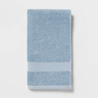 Performance Plus Hand Towel Light Blue Threshold 100 Cotton Fade resistant Terry Fabric Oeko tex Certified Target