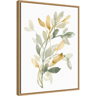 Sage and Sienna Leaves Abstract Canvas Wall Art 18x24