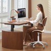 Bestier Bentwood Ergonomic Armless Home Office Desk Chair, Comfy Table Chair with Lumbar Support, PU Leather Height Adjustable Task Chair with Wheels - 2 of 4