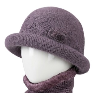 Anna-Kaci Women's Soft Knit Winter Hat with Rolled Brim and Elegant Floral Detail - 1 of 3