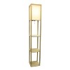 Column Shelf Floor Lamp with Linen Shade - Lalia Home - 3 of 4