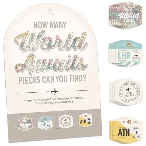 Big Dot of Happiness World Awaits - Travel Themed Party Scavenger Hunt - 1 Stand and 48 Game Pieces - Hide and Find Game - 1 of 4