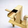 ChicFurnit Bathroom Sink Faucet Widespread Two Handle with Waterfall Spout for Bathroom Use, Gold, 9"*9"*10" - 4 of 4