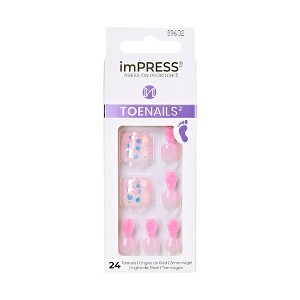 imPRESS Press-On Manicure Square Fake Toenails - Brave Hearts - 27ct - 1 of 4