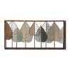 Metal Leaf Varying Texture Wall Decor with Wood Frame Brown - Olivia & May - 2 of 4