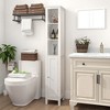 Slim Tall Bathroom Storage Cabinet with Adjustable Shelves, Freestanding Door Floor Cabinet with Open Compartments - 3 of 4