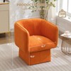 Swivel Barrel Accent Chair, Mid Century 360° Comfy Round Accent Sofa for Bedroom - 2 of 4