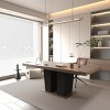63–78.74 in Extendable Rustic Wood Dining Table with Thick Top & Wide Legs, Seats 6–10 for Family Gatherings-Baofuwish - 2 of 4