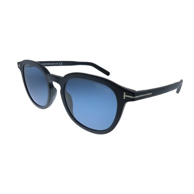 Tom Ford Pax TF 816 02V Unisex Round Polarized Sunglasses Matte Black 51mm