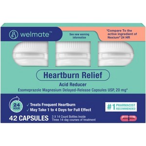 Heartburn Relief: Esomeprazole Magnesium 20mg provides all-day and night protection from frequent heartburn. - 1 of 4