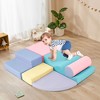 Whisen 6-Piece Kids Soft Foam Climbing and Crawling Toy Set, Indoor Playground with Stairs, Mats, Wavy Climber, Cylinder - 2 of 4
