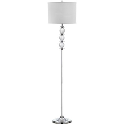 60" Riga Floor Lamp Clear/Chrome (Includes CFL Light Bulb) - Safavieh