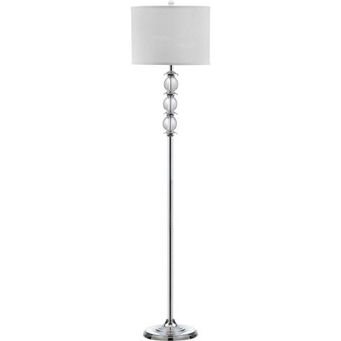 60" Riga Floor Lamp Clear/Chrome (Includes CFL Light Bulb) - Safavieh - image 1 of 4