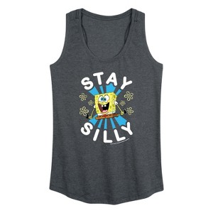 Women's - SpongeBob SquarePants - Stay Silly Graphic Racerback Tank - 1 of 4