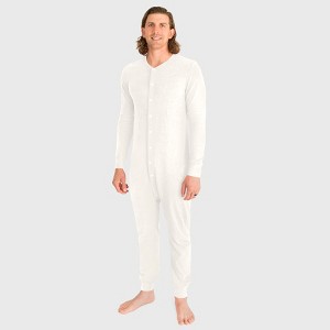 City Threads Men's Thermal Union Suit USA-Made Soft & Cozy Adult One-Piece Bodysuit - 1 of 4