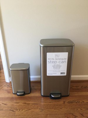 Honey-Can-Do Set of Stainless Steel Step Trash Cans with Lid