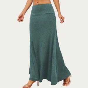 Anna-Kaci Women’s Soft Stretch Maxi Skirt with Foldover Waistband and Flowing Relaxed Silhouette Designed - 1 of 4