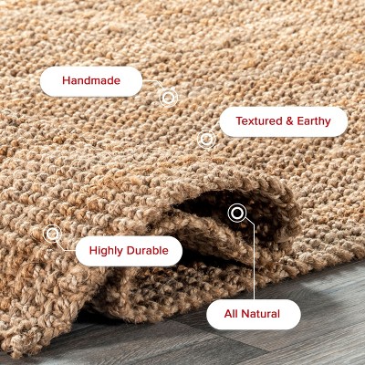 Kiwa Natural Jute 6' x 9' Handwoven Farmhouse Area Rug
