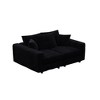 82.7" Plush Corduroy L-Shaped Sectional Sofa, 1 Ottoman, Deep Seat - 4 of 4