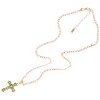 Anna-Kaci Gold Tone Cross Pendant Necklace with Green Gemstone Accents - 3 of 4