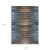 Blue Brown And Sky Blue Striped Washable Indoor Outdoor Area Rug - 3 of 4