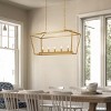 ALOADECOR  Modern Industrial Matte Gold Linear Lantern Geometric Chandelier Rectangle Cage Light For Kitchen Island - 3 of 4